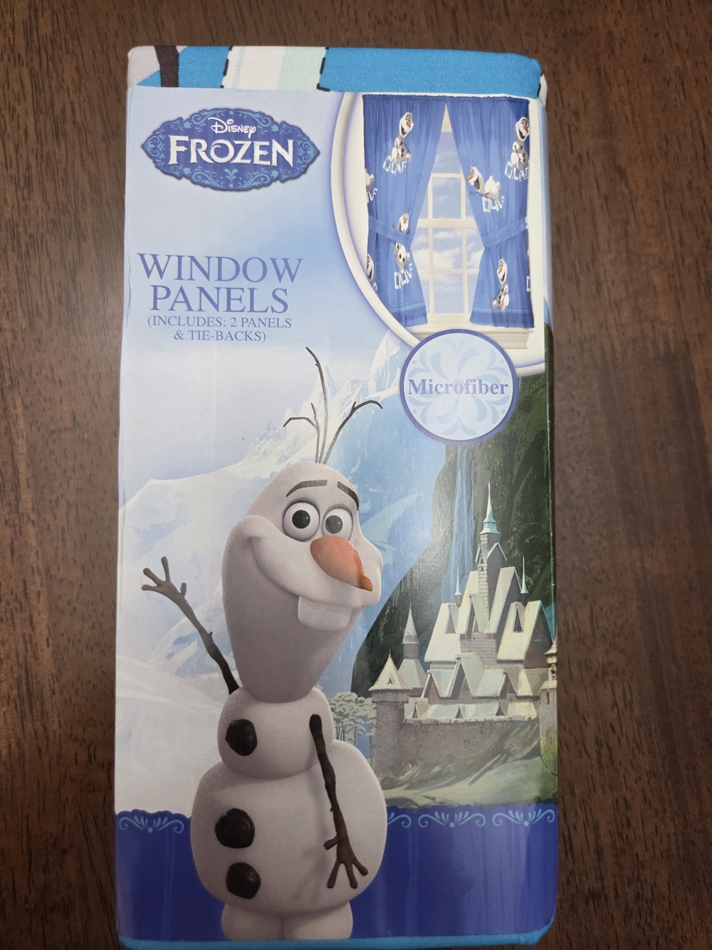 2 Packs (4 Panels) Disney Frozen Olaf Blue Window Curtains - Microfiber Panels